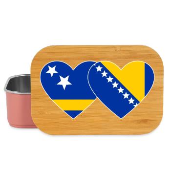 Curaçao_Bosnien_Flagge_Herz - Boîte à goûter - rose clair - Devant
