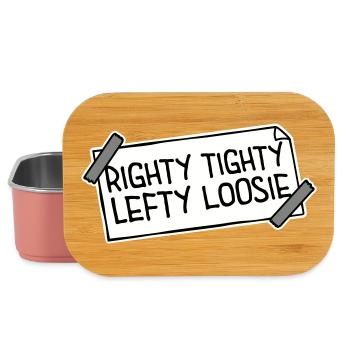 Logo DIY Drôle à droite Tighty Tighty Lefty - Boîte à goûter - rose clair - Devant
