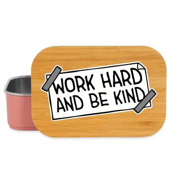 Work Hard And Be Kind Inspirierend Fleiß Güte Logo - Lunch Box - Hellrosa - Vorne