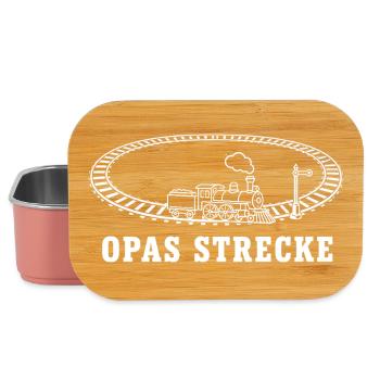 Opas Strecke Modelleisenbahn Dampflok T-Shirt - Lunch Box - Hellrosa - Vorne