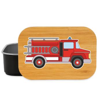 Voiture de pompiers - Boîte à goûter - noir - Devant