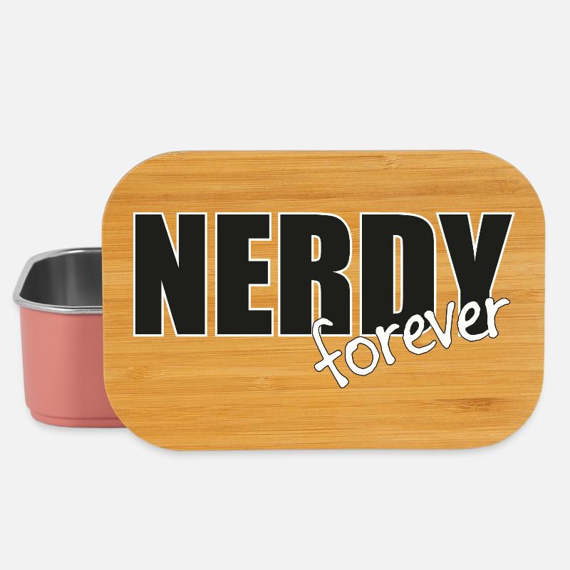 NERDY forever - Logo Noir/Blanc - Boîte à goûter - rose clair