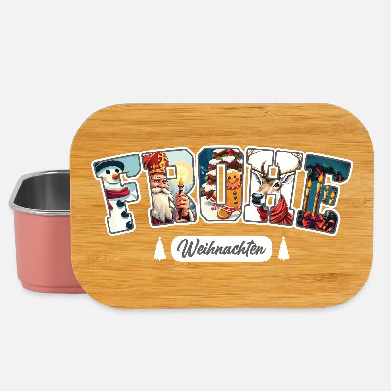 Frohe Weihnachten - Lunch Box - Hellrosa