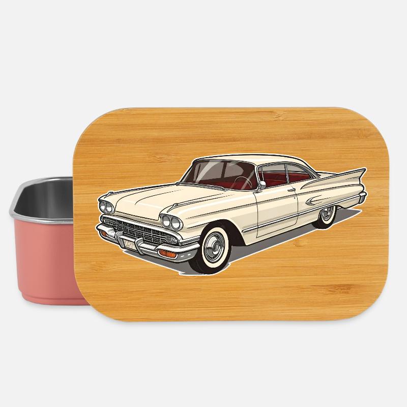Classic Classic Car - Elegant Retro Car Design - Lunch Box - light pink