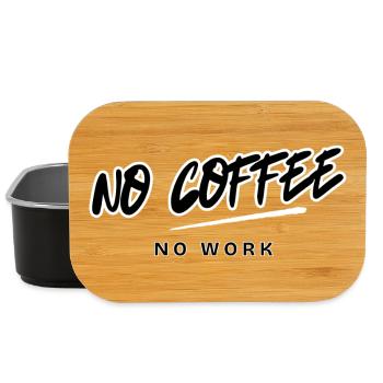 Design: Kein Kaffee, keine Arbeit, Vintage-Stil - Lunch Box - Schwarz - Vorne