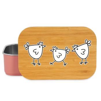3 poules poules bovins à plumes - Boîte à goûter - rose clair - Devant