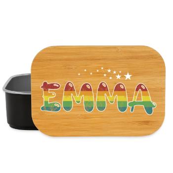Prénom Emma Nom de jeune fille cadeau - Boîte à goûter - noir - Devant
