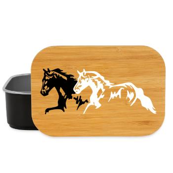 Chevaux étalon - jument - poulain - Boîte à goûter - noir - Devant