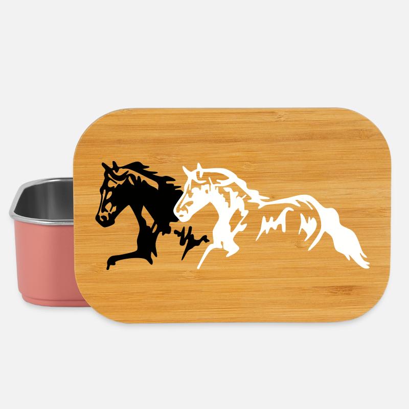 Horses stallion - mare - foal - Lunch Box - light pink