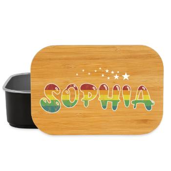 Prénom Sophia Nom de jeune fille cadeau - Boîte à goûter - noir - Devant