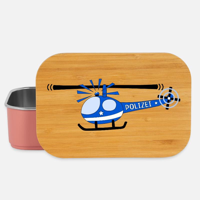 Hubschrauber Polizei Kinder - Lunch Box - Hellrosa