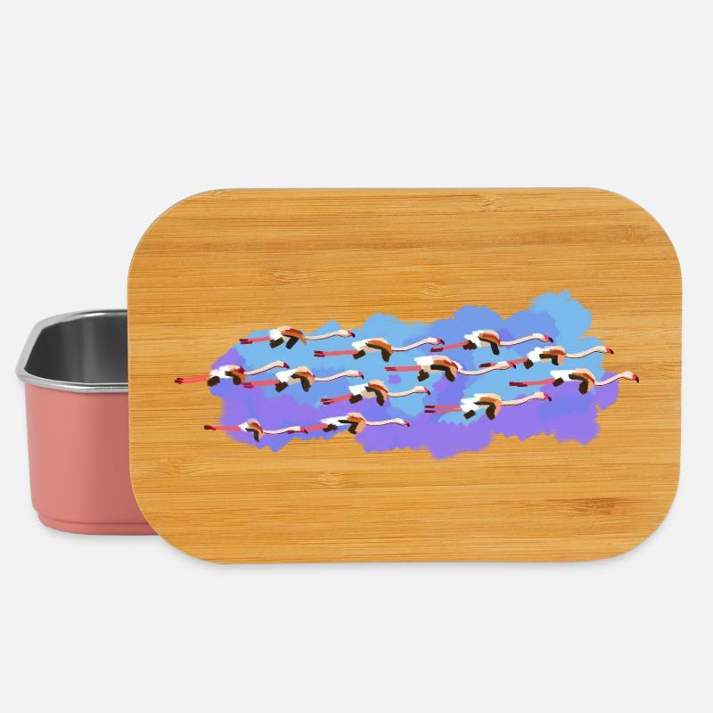Flamingos on the road - Lunch Box - light pink