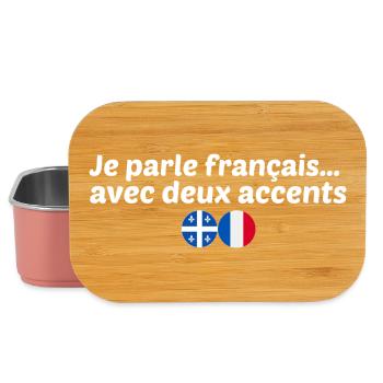 je parle français avec deux accents - Boîte à goûter - rose clair - Devant