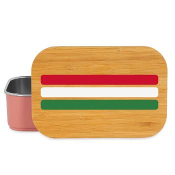 Ungarn Flagge Minimal - Fahne Fan Streifen Design - Lunch Box - Hellrosa - Vorne