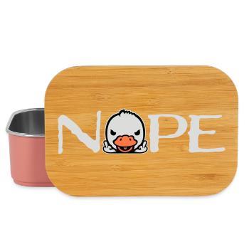 Goose Nope Middle Finger Nasty Insult Duck Naughty - Lunch Box - light pink - Front