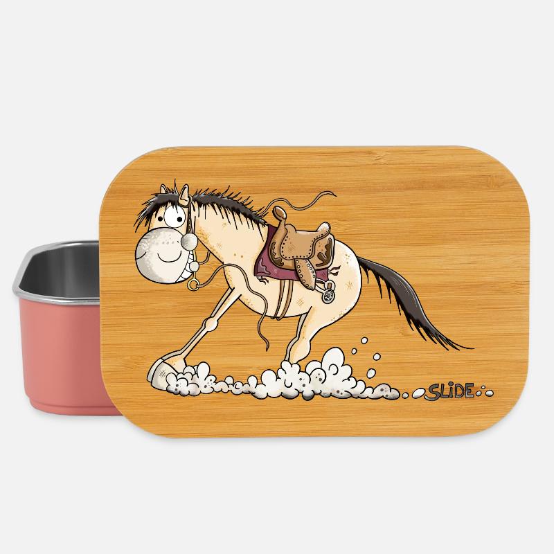 Westernpferd im Slide - Lunch Box - Hellrosa