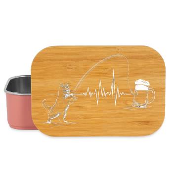 Heartbeat Fishing Beer Cat ECG Fisherman - Lunch Box - light pink - Front