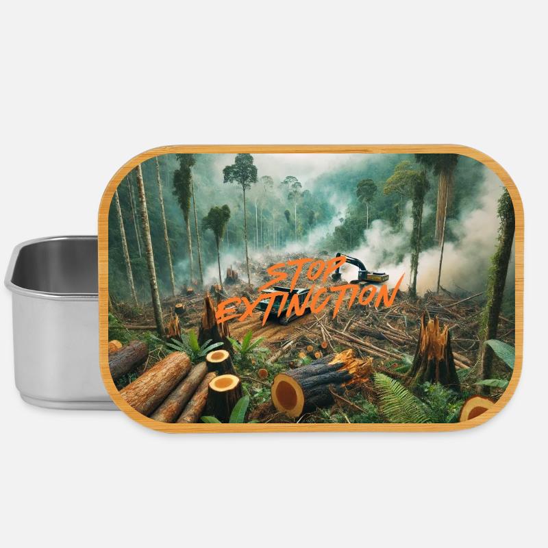 Stop Extinction: Waldschutz Design - Lunch Box - Silber