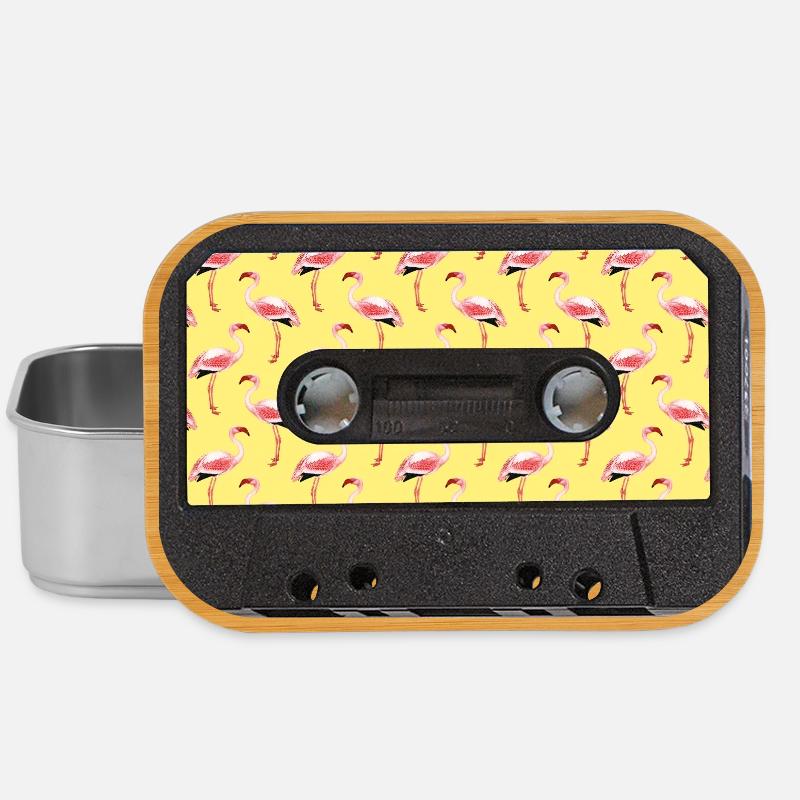 Graphisme d’été Flamingo vintage cassette - Boîte à goûter - argent