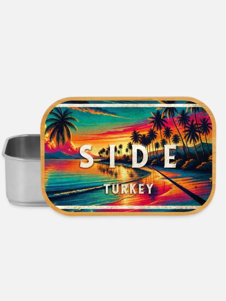 Side Türkei Vintage Sonnenuntergang Schild - Lunch Box - Silber