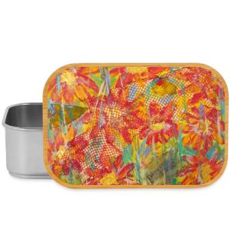 Lebendige Blumenwiese im Impressionstil - Lunch Box - Silber - Vorne