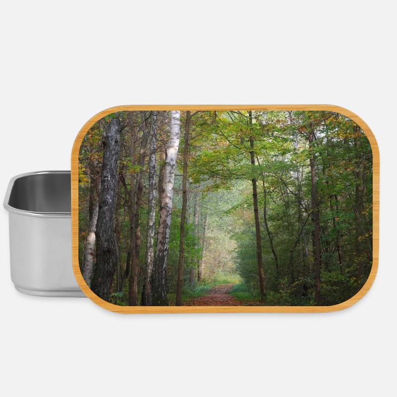 Foto eines Herbstwaldes - Lunch Box - Silber