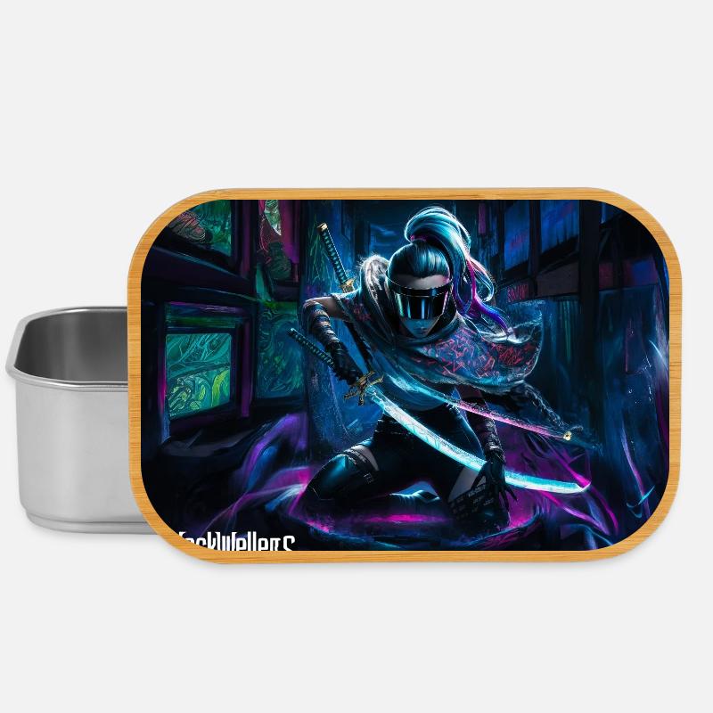 Graffiti Anime Samurai - Lunch Box - silver