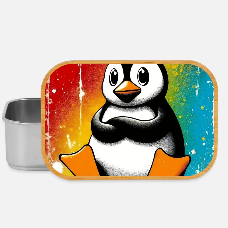 Pinguin - Lunch Box - Silber