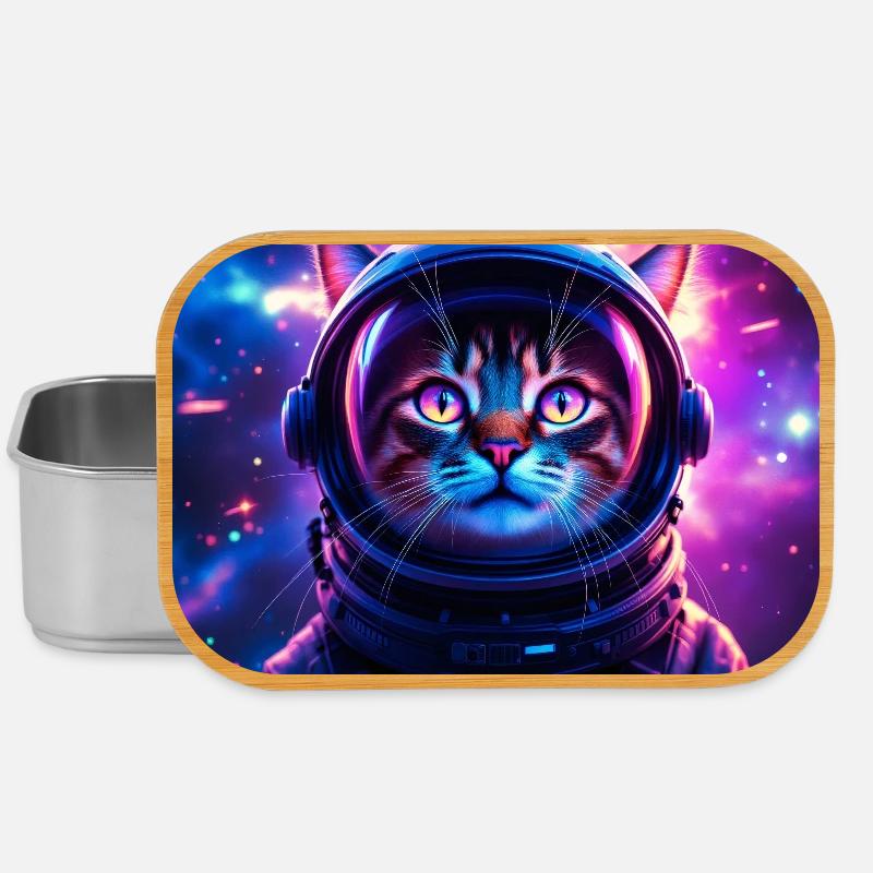 Space Cat - Lunch Box - Silber