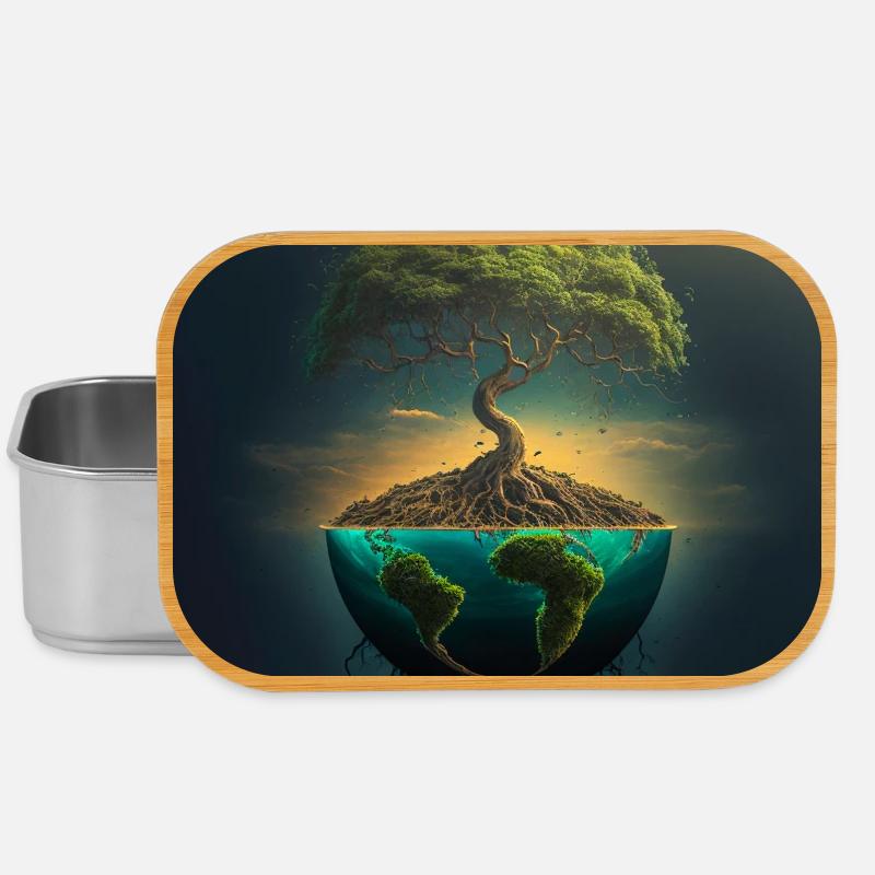 World Tree: Tree over half a sphere - Lunch Box - silver