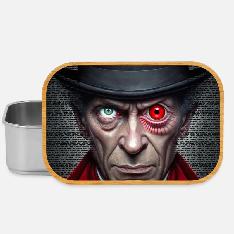 Green Red Double Eye Face - Conspircay - Lunch Box - silver