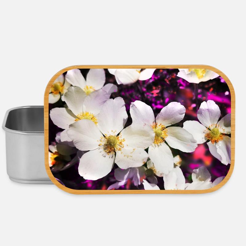 Weiße Anemonen - Lunch Box - Silber