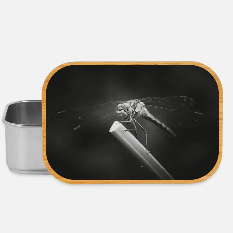 Libellule insecte gros plan affiche - Boîte à goûter - argent