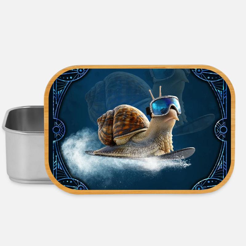 Plus cool que le reste, l’escargot de snowboard. - Boîte à goûter - argent