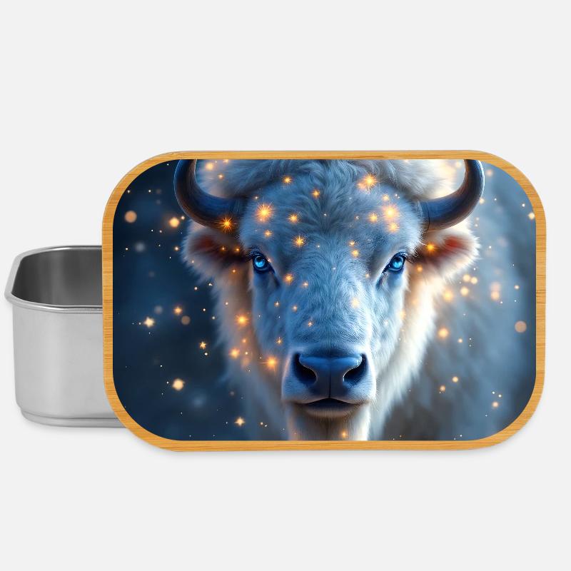 Animal Totem Bison Blanc - Boîte à goûter - argent
