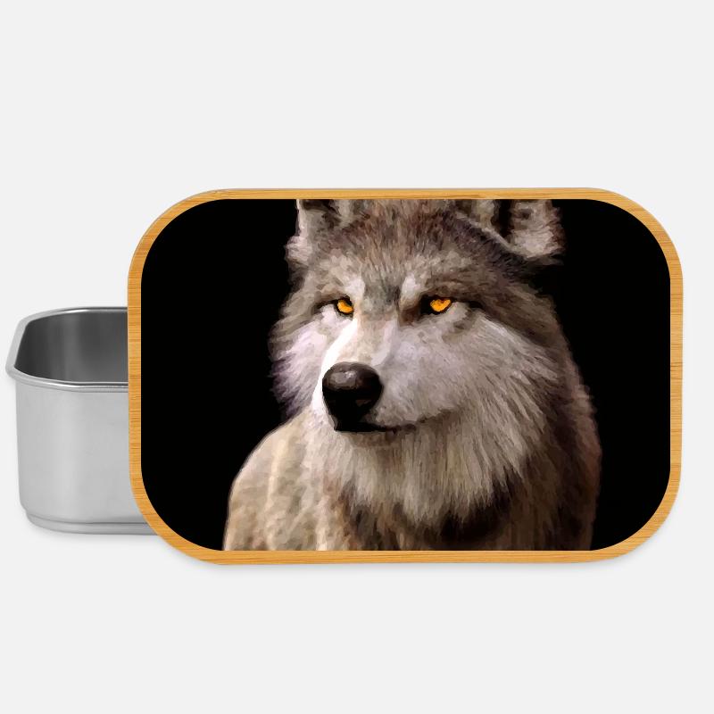 Wolfsblick Bernstein im Dunkel - Lunch Box - Silber