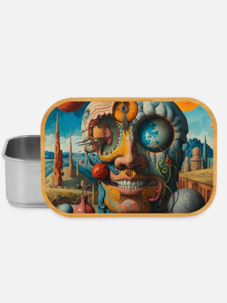Surrealer Planeten-Schädel - Lunch Box - Silber
