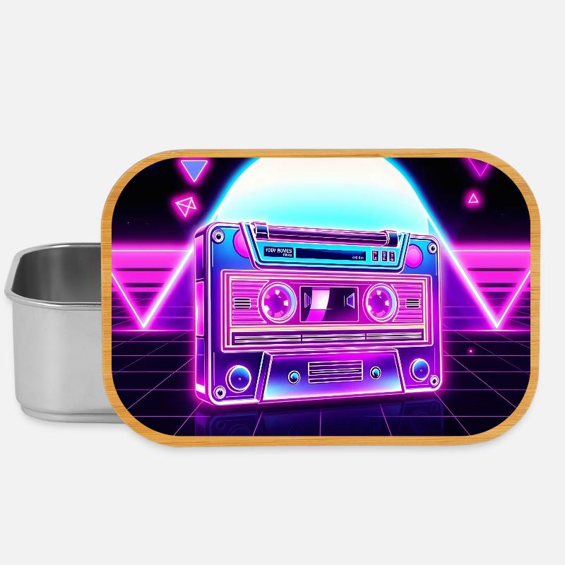 Cassette néon de 1980 - Boîte à goûter - argent
