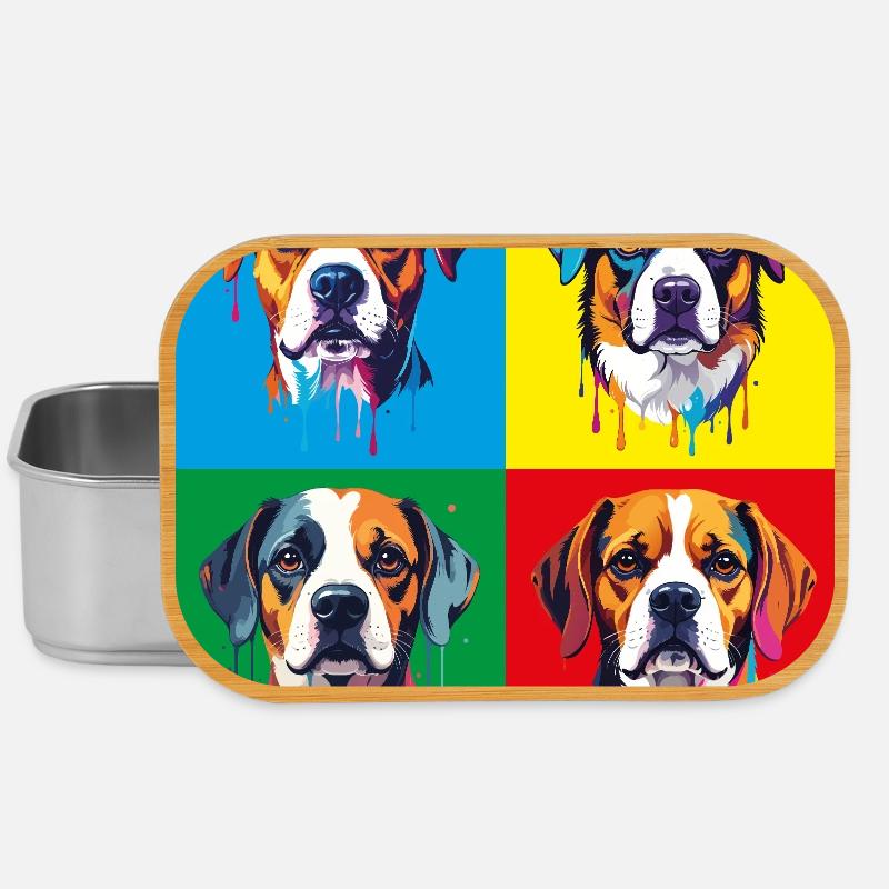 Portrait de Pop Art de chien - Boîte à goûter - argent