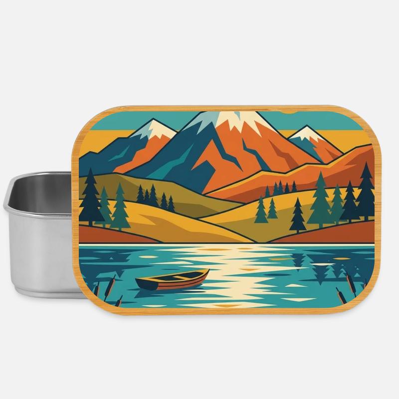 Bergsee-Dämmerung - Lunch Box - Silber