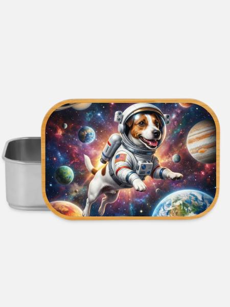 Weltraumhund im Astronautanzug - Lunch Box - Silber
