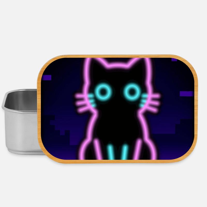 Neon Cat – Pixel Vibes pour les joueurs et les passionnés - Boîte à goûter - argent
