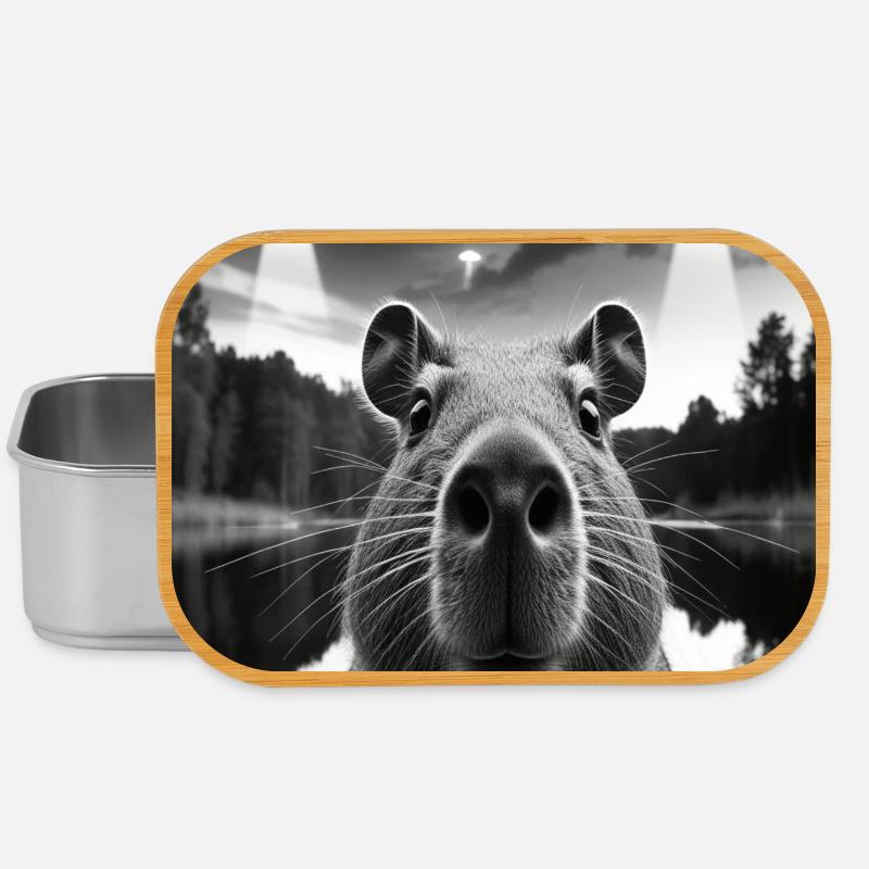 Alien Visuals and Mysterious Bison - Lunch Box - silver