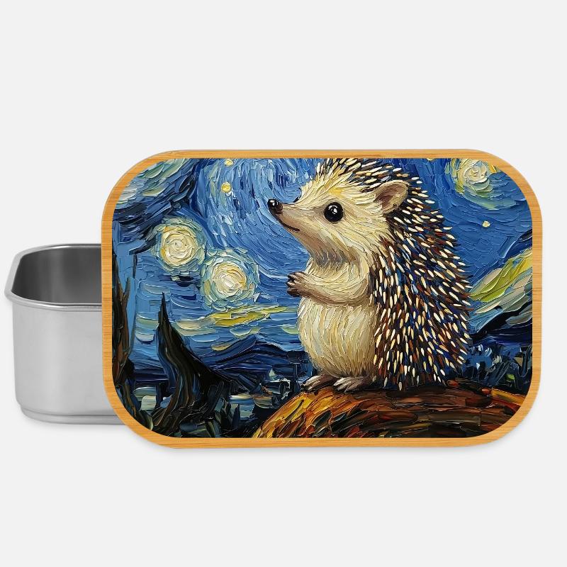 Igel Van Gogh Style Starry Night - Lunch Box - Silber