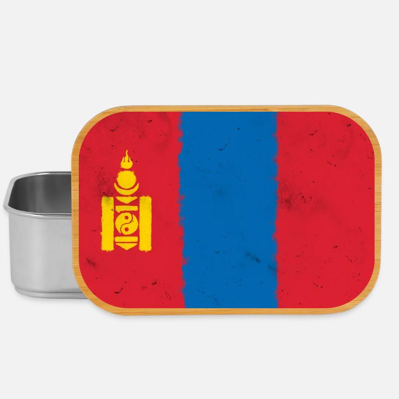 Flagge der Mongolei - Lunch Box - Silber