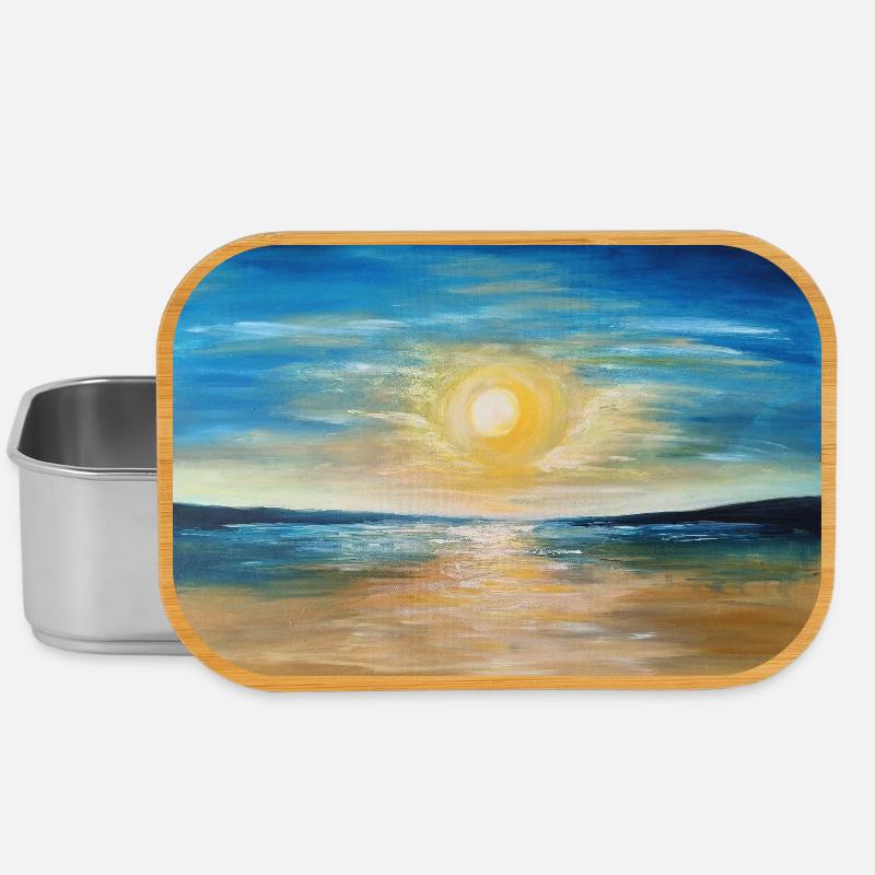 Reflet du coucher de soleil sur les eaux calmes - Boîte à goûter - argent