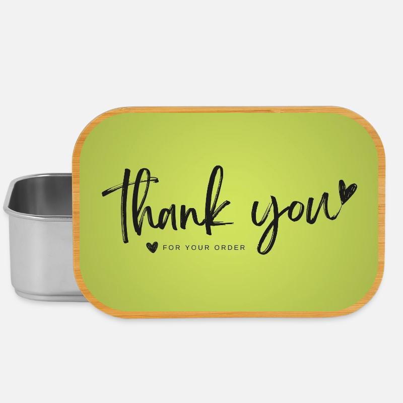 Thank You Script on Lime Green - Lunch Box - silver