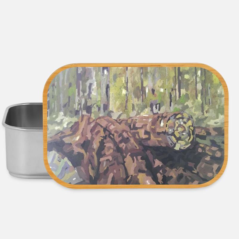 Logs in the forest – an impressionistic landscape - Lunch Box - silver