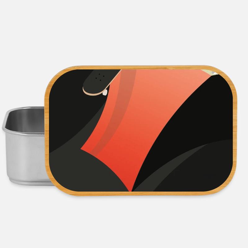 Abstract Red Skateboard - Lunch Box - silver