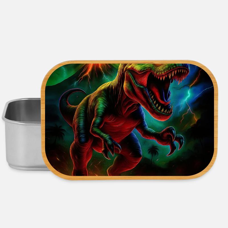 Volcano Tyrant in Neon Fire - Lunch Box - silver